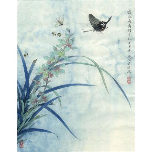 Chinese classical clivia butterfly scenery oil painting canvas printings printed on canvas wall art decoration picture