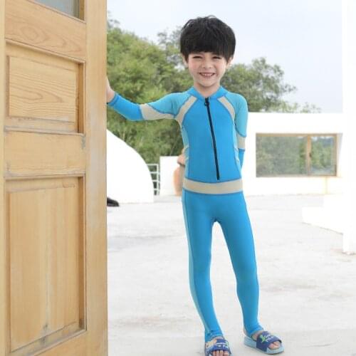 Long Sleeve Bathing Suit Rash Guard Kids One Piece Swimwear Girl Baby Diving Pants Swimming Suit For Children Swim Rushguard