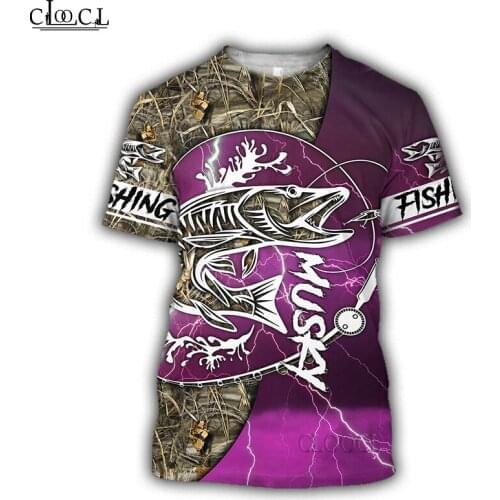 HX Newest Musky Fishing Huk Up T-Shirts for Mens Women Short Sleeve 3D Print Summer Fashion Harajuku Tee Shirt Drop Shipping
