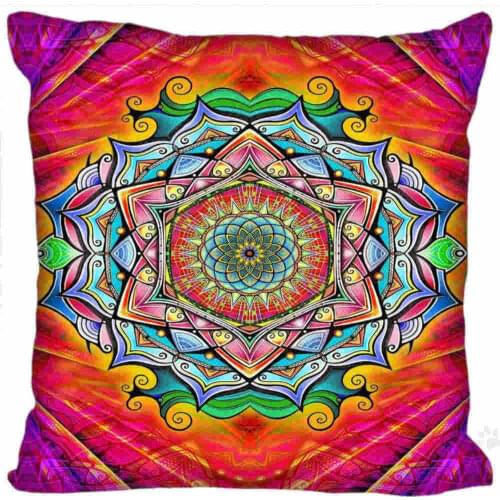 Custom Colorful Mandala Zippered Pillowcase Home gift Customize Gift Pillowcase 35x35cm 40x40cm 45x45cm 60x60cm