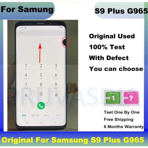 Original For Samsung S9 Plus LCD Display Touch Screen Digitizer For Samsung S9 Plus G965 Line and Dot LCD Screen
