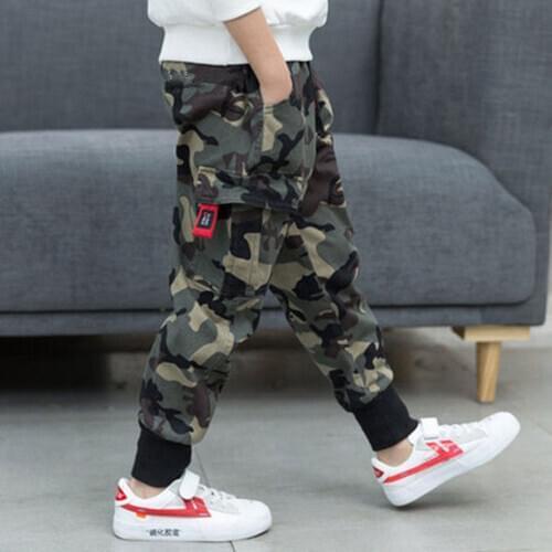 Autumn Camouflage Trousers For Boys Casual Boys Pants Loose Kids Pants Winter Teenage Boys Clothing 6 8 12 Years