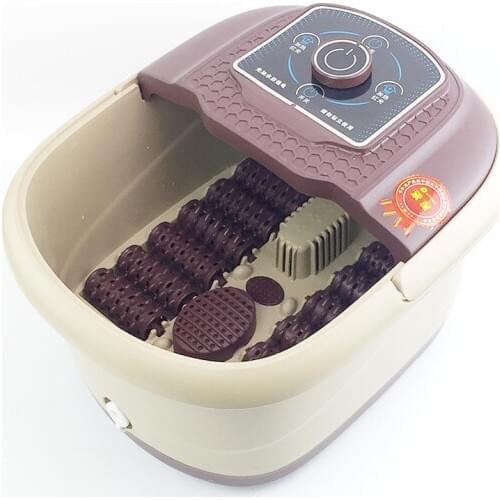 Health Foot Tub Manual Heating Massage Foot Bath 12 Wheel Massage Bucket Portable Handle Feet SPA Barrel Feet-massaging Basin
