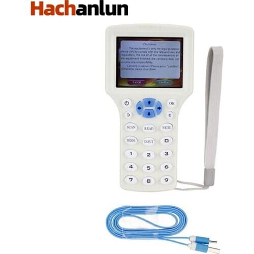 RFID Reader 10 English Frequency RFID Copier Duplicator 125KHz Keyfob NFC Reader Writer 13.56MHz Encrypted Programmer