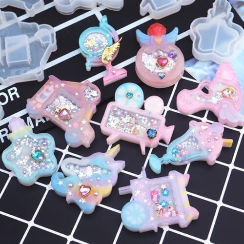 SNASAN Quicksand pendant car star Silicone Mold jewelry making DIY tool UV epoxy resin molds Dried Flower Decorative Crafts