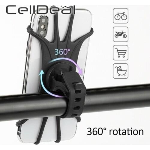 Universal Bicycle Mobile Phone Holder for Mobile Cell Phone GPS Silicone Motorcycle Bike Cycling Handlebar Stand Support Bracket