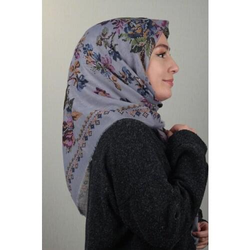 VERTU PATTERNED LINEN FLAMLI SCARF-DESEN-31-RENK-05