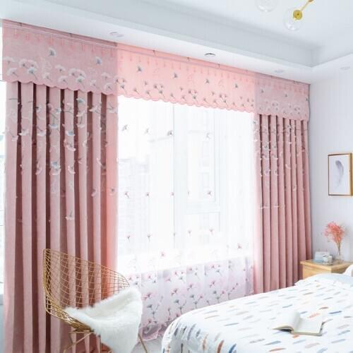 2020 new Japanese and Korean style pink shade cloth high quality modern fresh luxury curtains for living room kitchen curtains