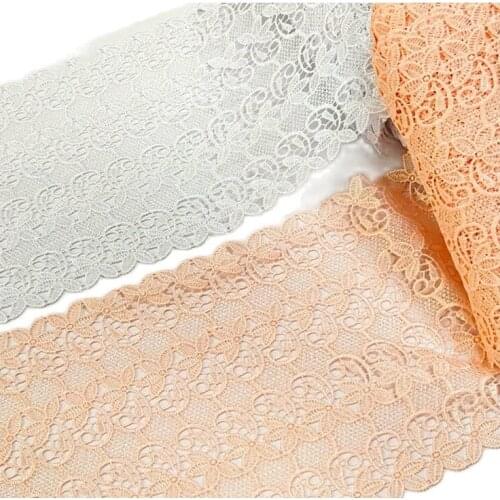 1Yards Embroidery Lace Fabric Curtain Guipure 21.5cm Ribbon Craft White Pink Lace Sewing Dress Material Fabric For Women LA29