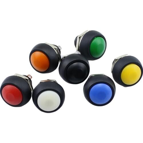 1Pcs 2Pin Mini Switch 12mm 1A waterproof switch pbs33b 12v momentary Push button Switch reset Non-locking pbs-33b
