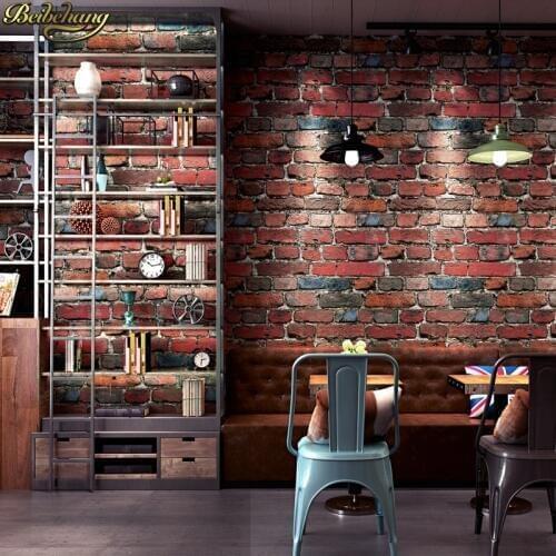 Beibehang Retro nostalgic 3D stereo imitation brick wallpaper bar industrial wind red brick wall papers home decor 3D wallpaper