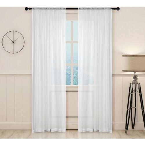 White Sheer Curtains Voile Panels for Livinmg Room Bedroom Bathroom Home Decoration 150x46cm 100x270cm 100x200cm