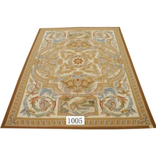 Free shipping 10'x14' French Aubusson rugs, woolen Aubusson hand woven carpets