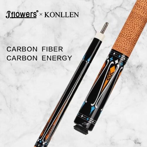 J-flowers KONLLEN Carbon Fiber Pool Cue Stick Carbon Material Technology 12.5mm Billiard Cue Shaft Professional 3/8*8 Cue Stick