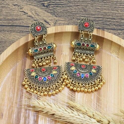 Bollywood Jewelry Traditional Ethnic Mexico Indian Jhumka Jhumka Earrings Jewelry for Women Party Wear Wedding 2 Colors