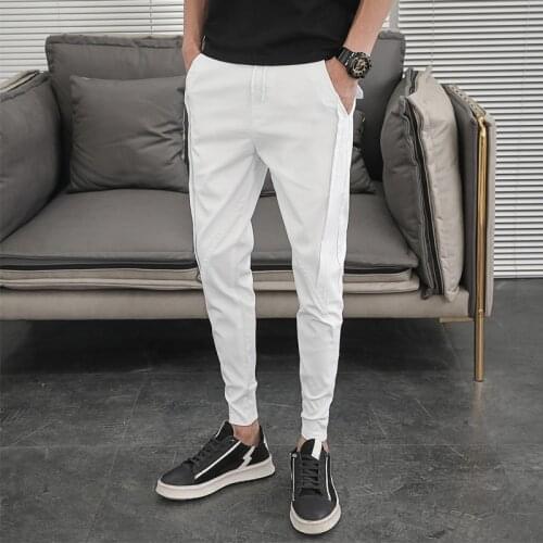 Summer Pants Mens Fashion Design 2021 Slim Version Mens Harem Pants and Ankle Length Solid Color Hip Hop Jogging Pants for Men