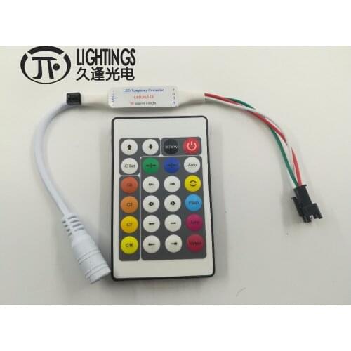 Fast shipping 30pcs DC3.3-24V WS2812B WS2811 24Keys Mini IR remote controller 200 Change Max 1-512 Pixel for WS2812B LED strip