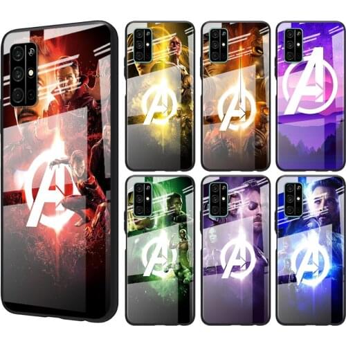Tempered Glass Cover Marvel Avengers Hero Cool For Huawei Honor 30 20 10 9X 8X Pro Plus Lite Shockproof Shell Phone Case