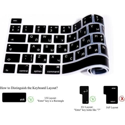 For 2020 MacBook Pro 13 inch A2338 M1 A2251 A2289 Touch Bar Skin EU/UK/ US French/Russian /English/Spanish Keyboard Cover