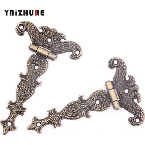 2pcs Retro Alloy Door Connector Accessories Durable Furniture Home Holes Stainless Steel Hinges Window Cabinet Jewelry Box