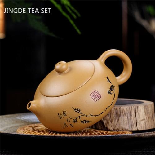 Chinese Yixing tea pots Purple Clay Teapot Raw ore Gold Section Mud beauty kettle Handmade Custom Boutique Tea set 200ml