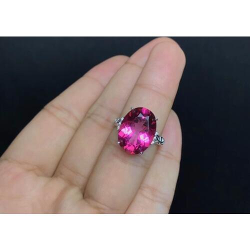 10 carat natural topaz ring, beautiful color, 925 silver, dove egg shape, the owner recommended ladies ring