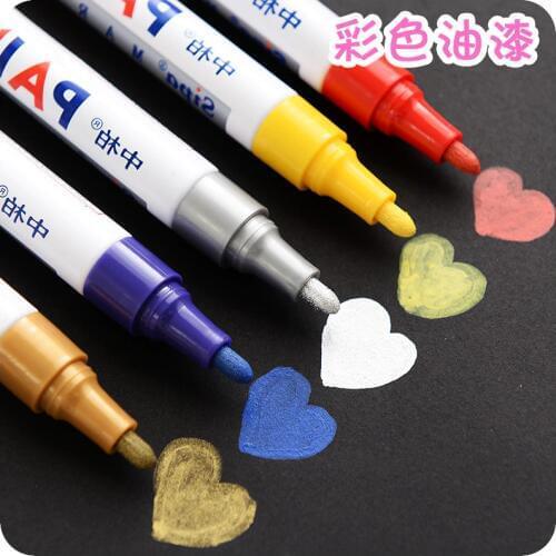 1 pcs/set 2.5mm Metal pen paint pen doodle pen mark pen photo album Scrapbook DIY 12 colors Writing dry ceramic glass black card