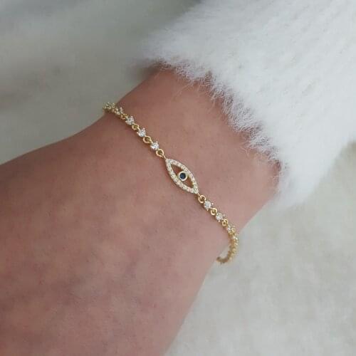 Trendy 925 Sterling Silver Fashion Evil Eye Good Luck Gift Party Bracelet Valentines Day For Women Fine Jewelry Luxury Accessory