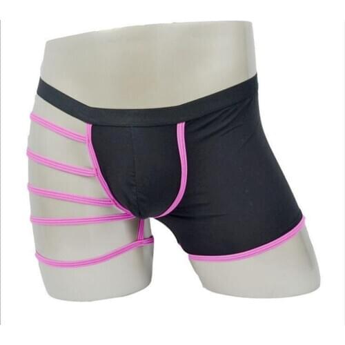 Low-waist Mens transparent hollow Boxer Male Underwear Sexy Boxer Panties Shorts