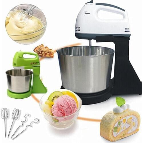 Portable Multifunctional 7 Speed Electric Food Cake Egg Dough Blender Handheld Stand Mixer With 1.7L Bowl Whipping Cream Machine
