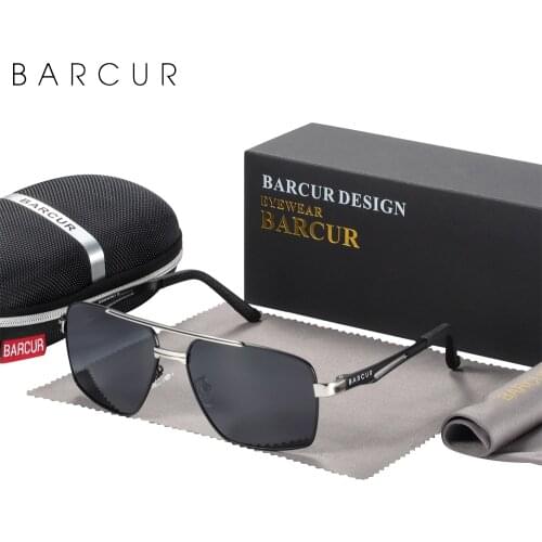 BARCUR Brand Pilot Style Metal Frame Sunglasses Men HD Polarized Women Shades Driving Photochromic Sun Glasses Mirror UV400