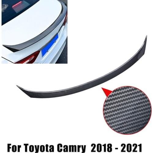 Car Rear Trunk Lid Wing Spoiler for Toyota Camry 2018 - 2021 Carbon Fiber Gloss Black Rear Wing Spoiler Replacement Car Styling