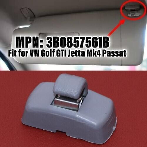 JEAZEA 3B0857561B Gray Car Sun Visor Hook Clip Bracket Hanger Fit for Volkswagen VW Golf GTI Jetta Mk4 Passat Touran Polo Seat