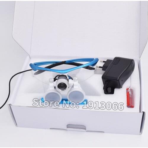 High quality Promotion 3.5X420mm Binocular dental Loupe Dental magnifier Optical Glass LED Portable Head Light Lamp For Dental