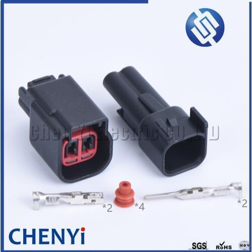 1set 2 pins car waterproof auto connectors (red clip) male or femal 1.5 EV6, E-4014A E-4011A