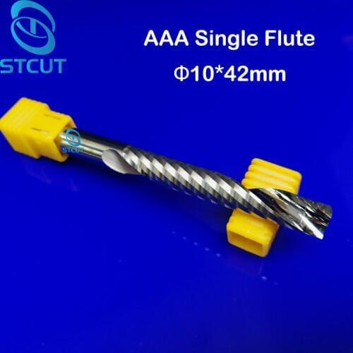 1pc 10mm Single Flute Spiral Cutter router bit CNC end mill For Acrylic carbide milling cutter cnc tools Machine Accessories