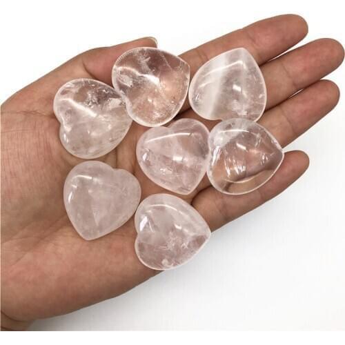 1pc Natural White Quartz Crystal Heart Shaped Stone Meditation Healing Gift Chakra Natural Quartz Crystals