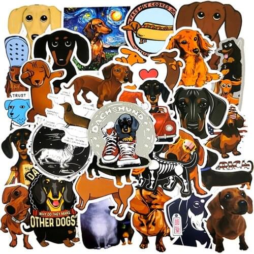 10/30/50PCS Kawaii Dachshund Dogs Cartoon Stickers Skateboard Fridge Guitar Laptop Luggage DIY Decal Sticker Kid Toy