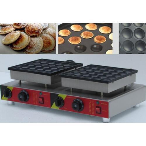 50pc Stainless steel double head Automatic Poffertjes Grill, Electric Dutch Mini Pancakes Poffertjes Machine Baker Maker