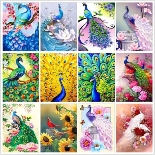 5D Diamond Painting Peacock DIY Round Full Diamond Embroidery Kit Art Crafts Wall Decoration Painting