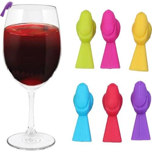 6PCS Wine Glass Tag Decorative Bird Wine Glass Marker Wine Glass Recognizer Cup Distinguisher Birds Wine Glass Charm For Party