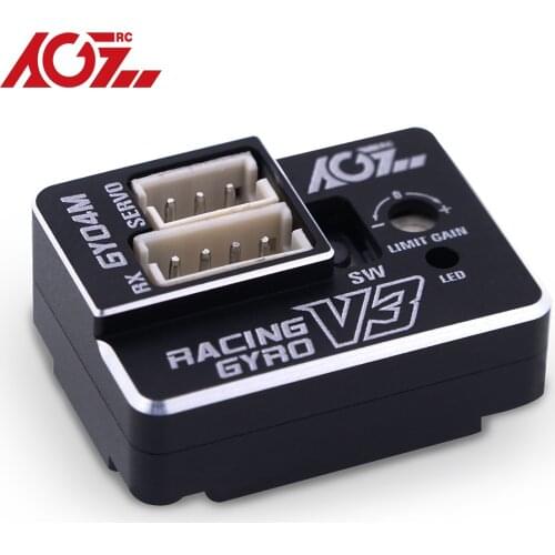 AGFRC GY04M V3 Aluminum Case High Stability Mini Gyro Dual Gain Steering Tuned Gyro For Mini-Z Car Drift F1 Touring Offroad