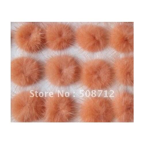 Free shipping!!!! mink fur ball embellishment sew trim for DIY craft hair accessory 30mm orange
