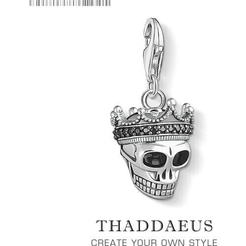 European Style Charms Bracelet,925 Sterling Sliver Skull King Europe Pendant Charms Fit Bracelets,2020 New DIY Fashion Jewelry