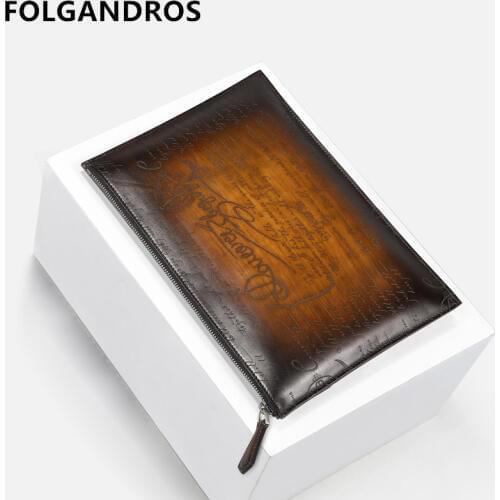 DHL free shipping 2019 Luxury Handbag Genuine Leather Letter Day Clutch with Engraving Designer Handmade Large Capacity Handbag