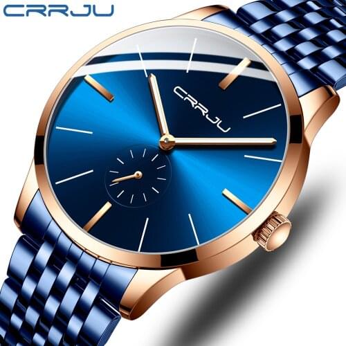 CRRJU Mens Military Sports Waterproof Watches Luxury Analog Quartz Wrist Watch for Men Fashion Casual Clock Relogio Masculino