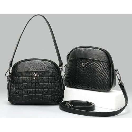 Designer Brand Luxury Women Bag 2021 Fashionable Soft Cowhide Ladies Shoulder Bag With Large Capacity Female Messenger Bag Black