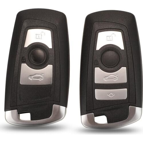 Jingyuqin 3/4 Buttons For BMW F10 F20 F30 Z4 X1 X3 X4 M1 M2 M3 E90 FOB Remote Car Key Case Shell With Uncut Blade Replacement