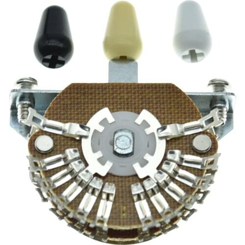 KAISH Guitar 5-way Super Switch Pickup Selector Super Switch 4-Pole Double Wafer for Strat/Tele Guitars w/ Black/Ivory/White Tip
