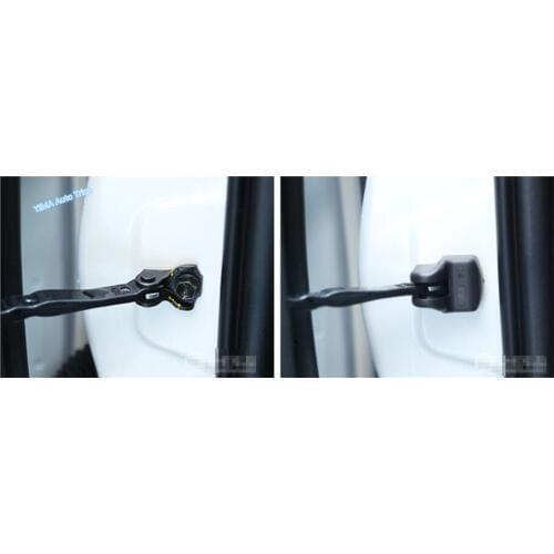 Lapetus Car Styling Inner Car Door Stop Rust waterproof protector Cover Kit 4 Piece / Set Black Fit For Toyota Prado Fj120 Fj150